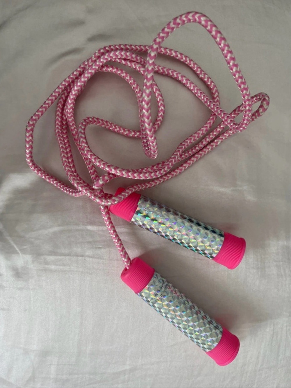 Pink Holographic Jump Rope with Pink Handles